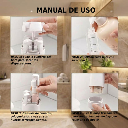 Dispensador de viaje 4 en 1